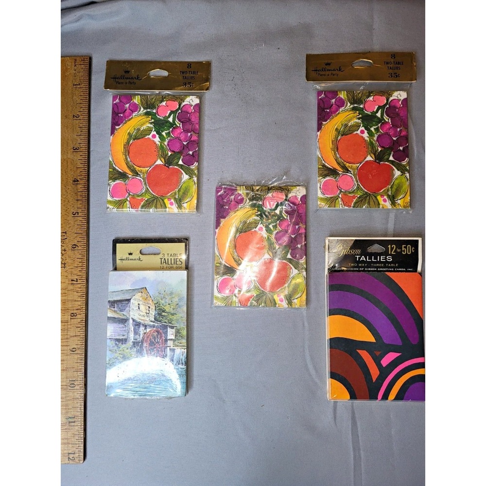 Vintage Hallmark Party Tallies Score Cards 12-Pack, Multicolor Abstract